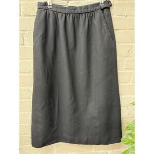 Vintage 70s Wool Blend JH Collectibles Skirt Lined Pockets USA Academia Preppy